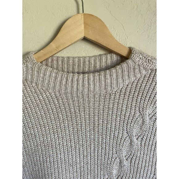 Chico's Size 3 Beige Tan Ribbed Mock Neck Pullover Sweater Soft Rayon Blend - Picture 6 of 8